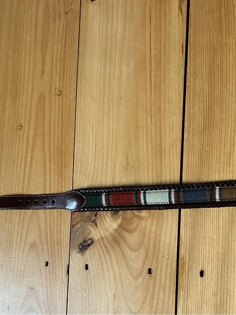 Brighton Santos Men Woven Leather Fabric Belt 36